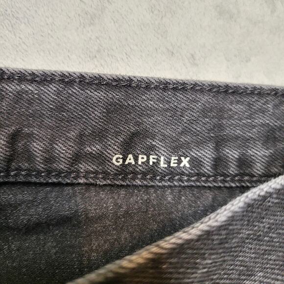 GAP Jeans Mens 28x27 Black Gray Relaxed Taper GapFlex Stretch Denim Tapered - Picture 4 of 11